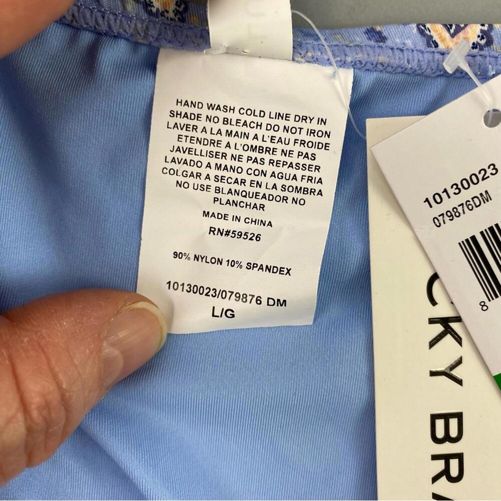 Lucky Brand Swim Blue Paisley Boho Hipster Bikini Bottom Wms sz L NWT - Picture 4 of 8